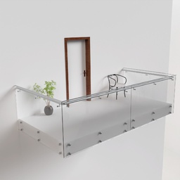 Glass railing with point mounting for a frameless all-glass look